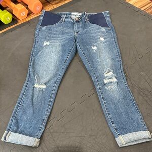 Pinkblush Maternity Blue Distressed Ankle Jeans
